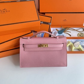 Hermès Mini Kelly Pochette сумка epsom кожа, молочный цвет, золо