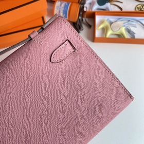 Hermès Mini Kelly Pochette сумка-клатч, кожа Epsom, молочно-розов