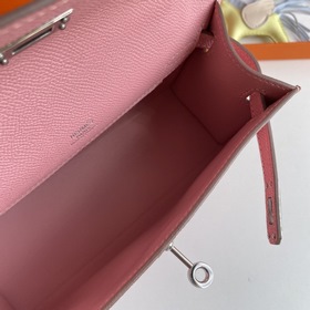 Hermès Mini Kelly Pochette сумка-клатч, кожа Epsom, молочно-розов
