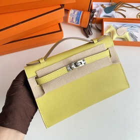 Hermès Mini Kelly Pochette сумка epsom кожа цыплячий желтый сере