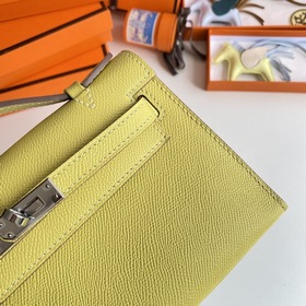Hermès Mini Kelly Pochette сумка epsom кожа цыплячий желтый сере