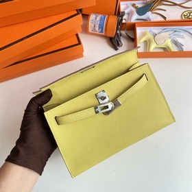Hermès Mini Kelly Pochette сумка epsom кожа цыплячий желтый сере
