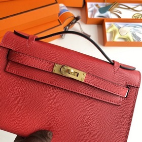 Hermès Mini Kelly Pochette сумка-клатч из кожи Epsom, китайский к