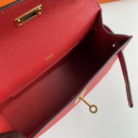 Hermès Mini Kelly Pochette сумка-клатч из кожи Epsom, китайский к