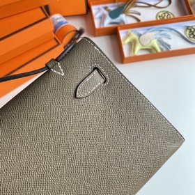 Hermès Mini Kelly Pochette сумка-клатч из кожи Epsom, цвет слонов