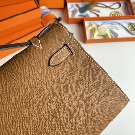Hermès Mini Kelly Pochette сумка epsom кожа, золотисто-коричнева