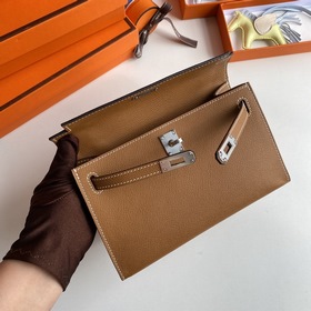 Hermès Mini Kelly Pochette сумка epsom кожа, золотисто-коричнева