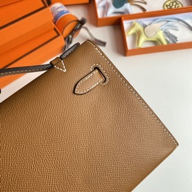 Hermès Mini Kelly Pochette сумка-клатч из кожи Epsom, золотисто-к