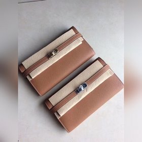 Кошелек Hermes Kelly из кожи Epsom с золотой и серебряной фурнито