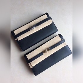 Кошелек Hermes Kelly из кожи Epsom с золотой и серебряной фурнито