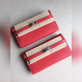 Кошелек Hermes Kelly из кожи Epsom с золотой и серебряной фурнито