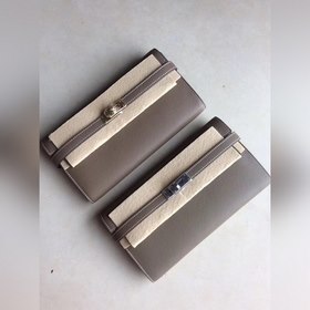 Кошелек Hermes Kelly из кожи Epsom с золотой и серебряной фурнито