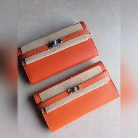 Кошелек Hermes Kelly из кожи Epsom с золотой и серебряной фурнито