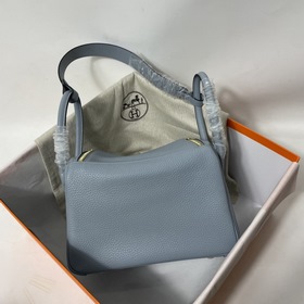 Hermès Импортная сумка из кожи TC, льняной синий с золотыми сереб