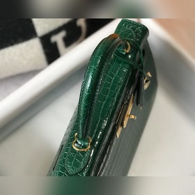 Hermès Ручная сумка из телячьей кожи с тиснением, внутренний слой