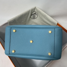 Hermès Импортная сумка из телячьей кожи TC, северный синий, сереб