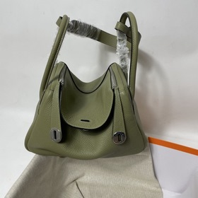 Hermès Импортная сумка из кожи TC цвет шалфей с золотыми серебря