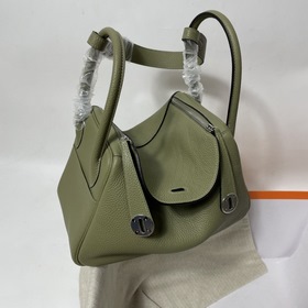 Hermès Импортная сумка из кожи TC цвет шалфей с золотыми серебря