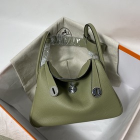 Hermès Импортная сумка из кожи TC цвет шалфей с золотыми серебря