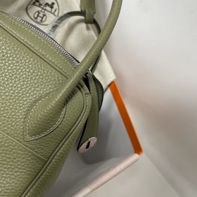 Hermès Импортная сумка из кожи TC цвет шалфей с золотыми серебря