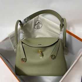 Hermès Импортная сумка из кожи TC цвет шалфей серебряными застеж