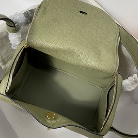 Hermès Импортная сумка из кожи TC цвет шалфей серебряными застеж
