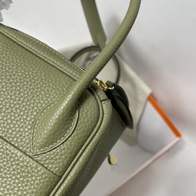Hermès Импортная сумка из кожи TC цвет шалфей серебряными застеж