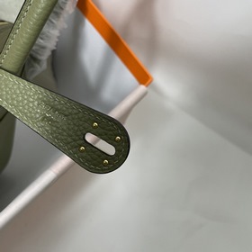 Hermès Импортная сумка из кожи TC цвет шалфей серебряными застеж