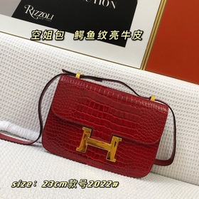 Hermès, сумка с крокодиловым узором из блестящей кожи, сумка чере