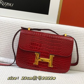 Hermès, сумка с крокодиловым узором из блестящей кожи, сумка чере