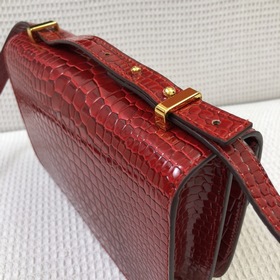 Hermès, сумка с крокодиловым узором из блестящей кожи, сумка чере