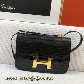 Hermès, сумка с крокодиловым узором из блестящей кожи, сумка чере