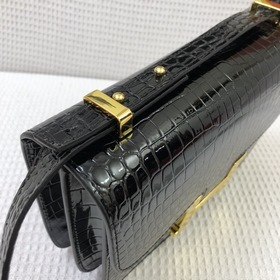 Hermès, сумка с крокодиловым узором из блестящей кожи, сумка чере