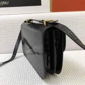 Hermès, сумка с крокодиловым узором из блестящей кожи, сумка чере