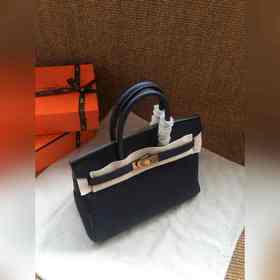 Hermès Platinum 25, 30 сумка темно-синяя с золотыми серебряными з