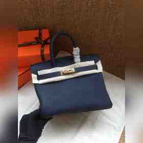 Hermès Platinum 25, 30 сумка темно-синяя с золотыми серебряными з