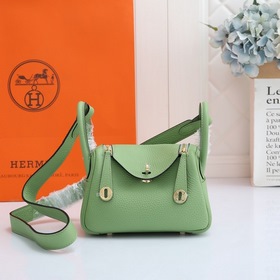 Hermès mini lindy сумка через плечо Импортная кожа TC Шов с вос