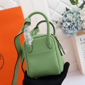 Hermès mini lindy сумка через плечо Импортная кожа TC Шов с вос