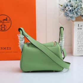 Hermès mini lindy сумка через плечо Импортная кожа TC Шов с вос