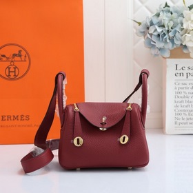 Hermès mini lindy сумка через плечо Импортная кожа TC Шов с вос