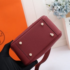 Hermès mini lindy сумка через плечо Импортная кожа TC Шов с вос