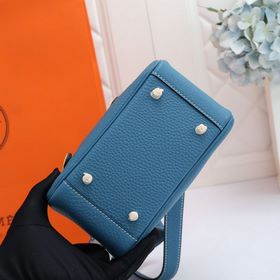 Hermès mini lindy сумка через плечо Импортная кожа TC Шов с вос