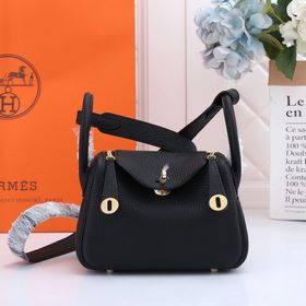 Hermès mini lindy сумка через плечо Импортная кожа TC Шов с вос