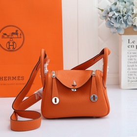Hermès mini lindy сумка через плечо Импортная кожа TC Шов с вос