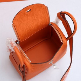 Hermès mini lindy сумка через плечо Импортная кожа TC Шов с вос