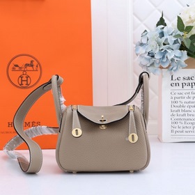 Hermès mini lindy сумка через плечо Импортная кожа TC Шов с вос
