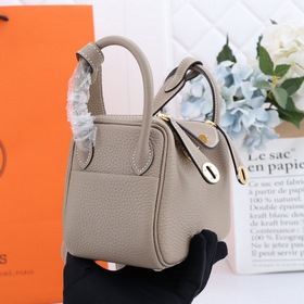 Hermès mini lindy сумка через плечо Импортная кожа TC Шов с вос