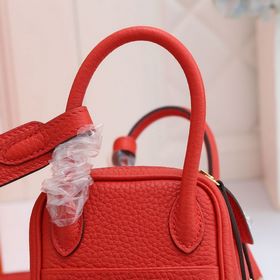 Hermès mini lindy сумка через плечо Импортная кожа TC Шов с вос