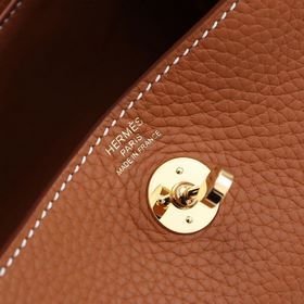 Hermès mini lindy сумка через плечо Импортная кожа TC Шов с вос