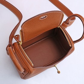 Hermès mini lindy сумка через плечо Импортная кожа TC Шов с вос